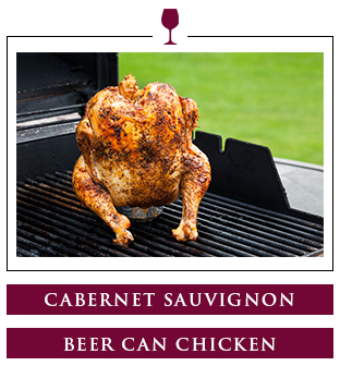 Beer Can Chicken paired with Cabernet Sauvignon