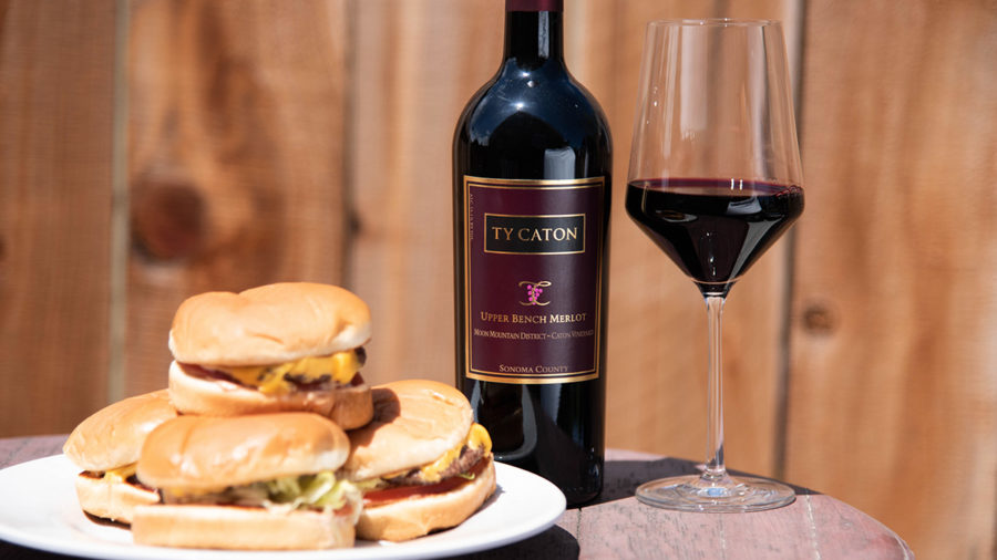 Ty Caton Upper Bench Merlot and Burgers