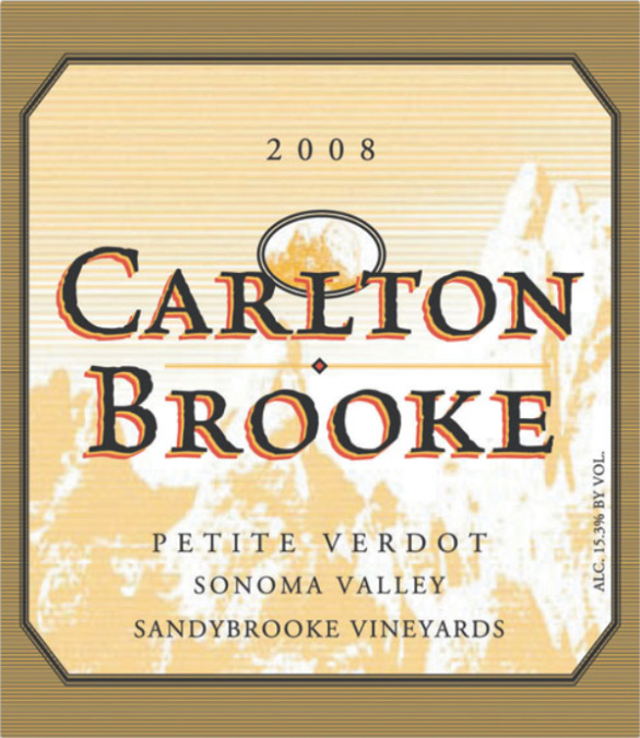 2008 Ty Caton Carlton Brooke Petit Verdot Front Label
